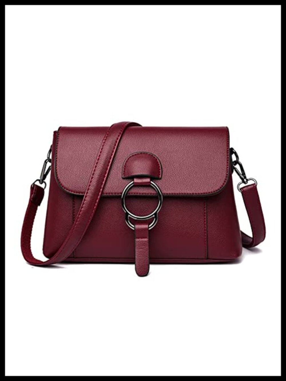 Women's Vegan Leather Crossbody Hobo Bag Multi-Pocket Tote Shoulder Purse